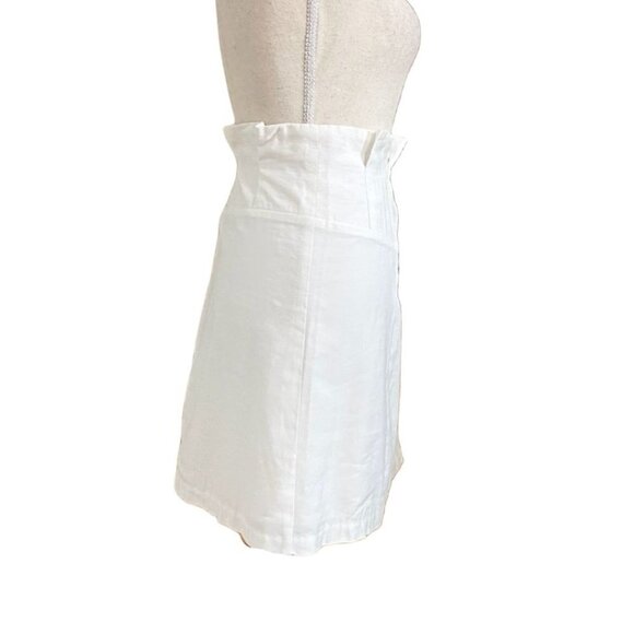 LUCY PARIS WHITE LAUREN PAPERBACK BROWN BUTTON FRONT MINI SKIRT - M - Picture 4 of 9
